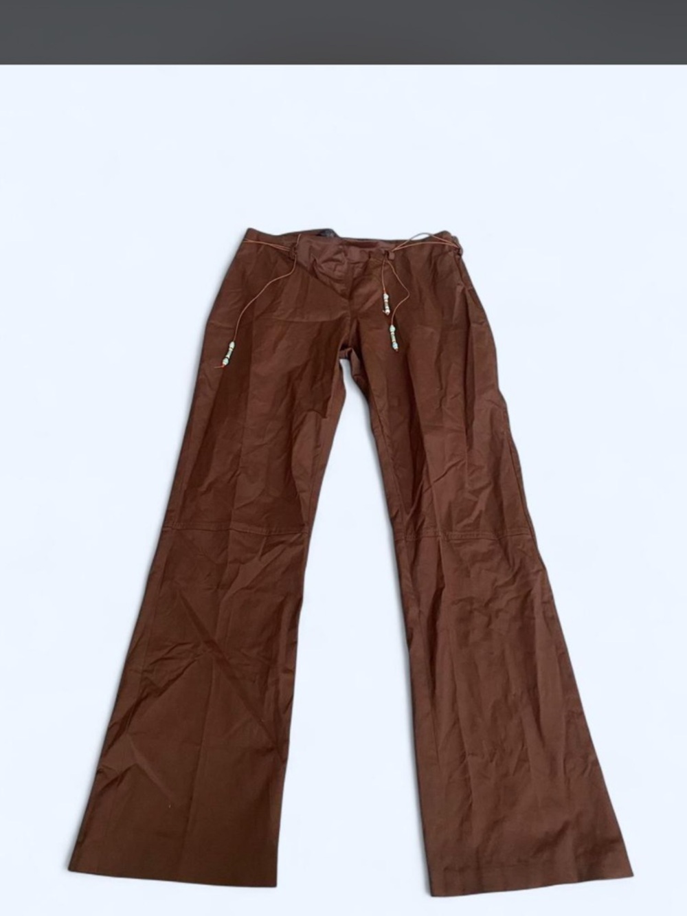 Rampage Y2K Brown Flared Drawstring Pants